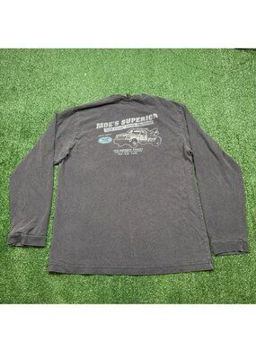 Vintage Express Jeans Graphic T Shirt Men's Size M Gray Long Sleeve Made In USA